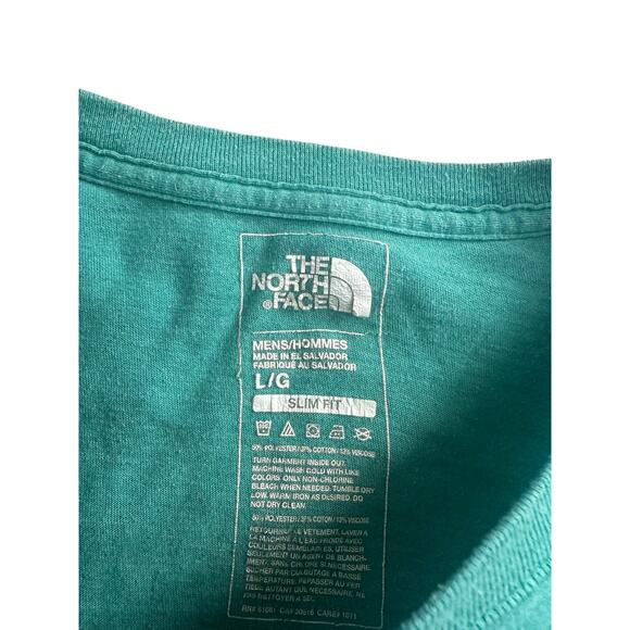 North Face TNF Teal S/S Mens Large Slim Fit Shirt - Picture 3 of 5